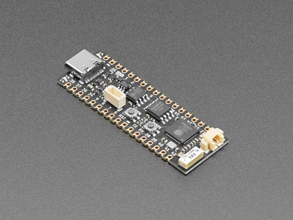 USB-C, ESP32-S3, external memory, BOOT and RESET buttons, STEMMA QT and the battery connector.