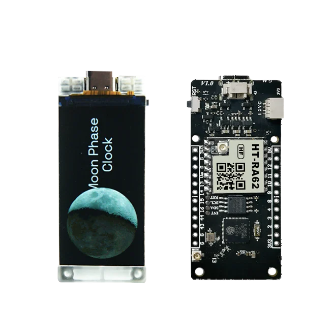Heltec Vision Master T190 front and rear view with 1.9-inch TFT, ESP32-S3 and optional RA62 SX1262 module.