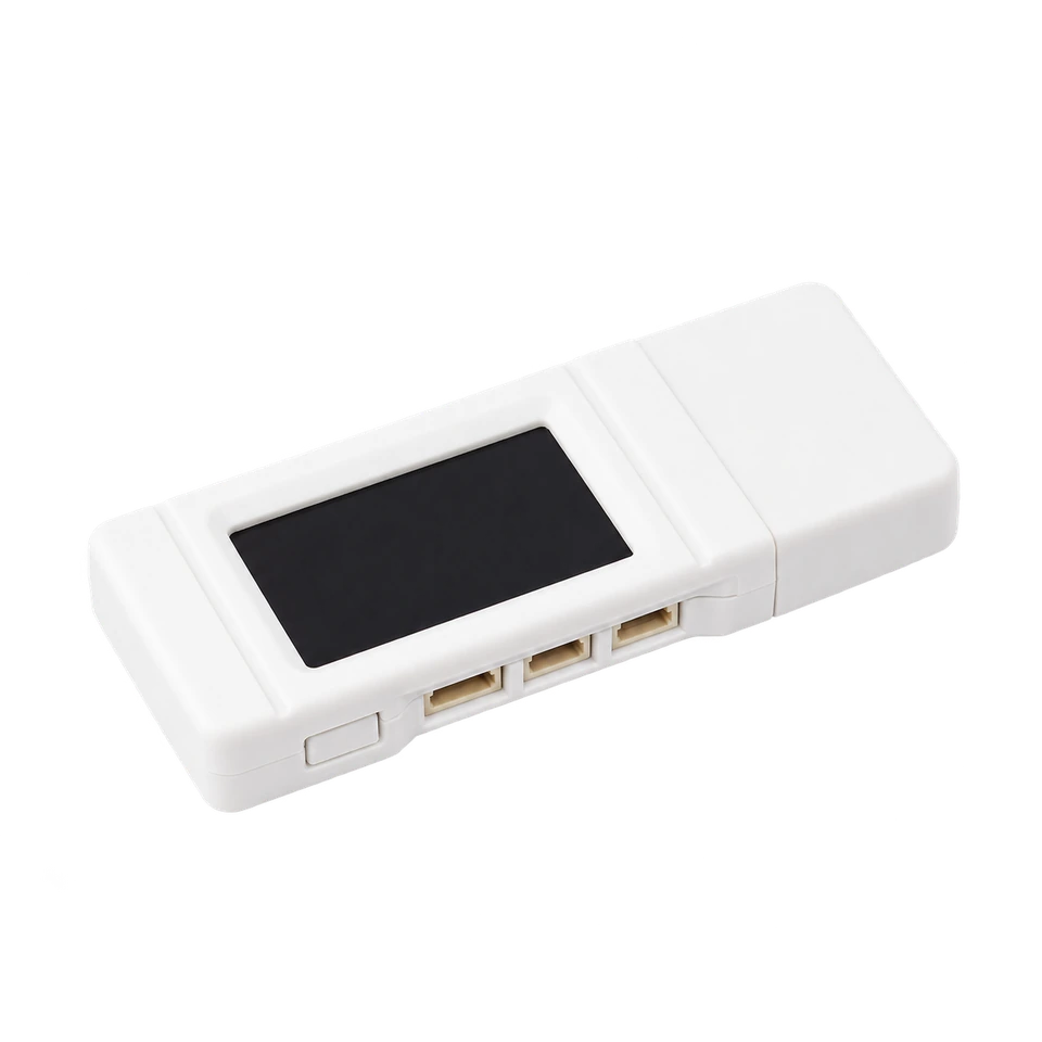 Waveshare ESP32-S3-GEEK with its LCD, BOOT button, side connectors and USB protective cap.