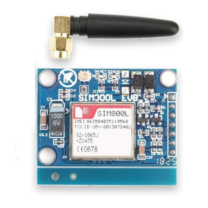 Cellular AT modem module with SIM socket.